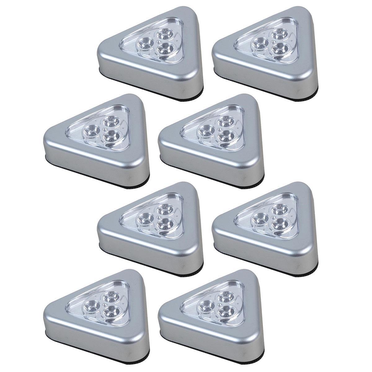 Stick On Push Click LED Adhesive Light Battery Operated Cupboard Shed Triangle - Picture 5 of 6