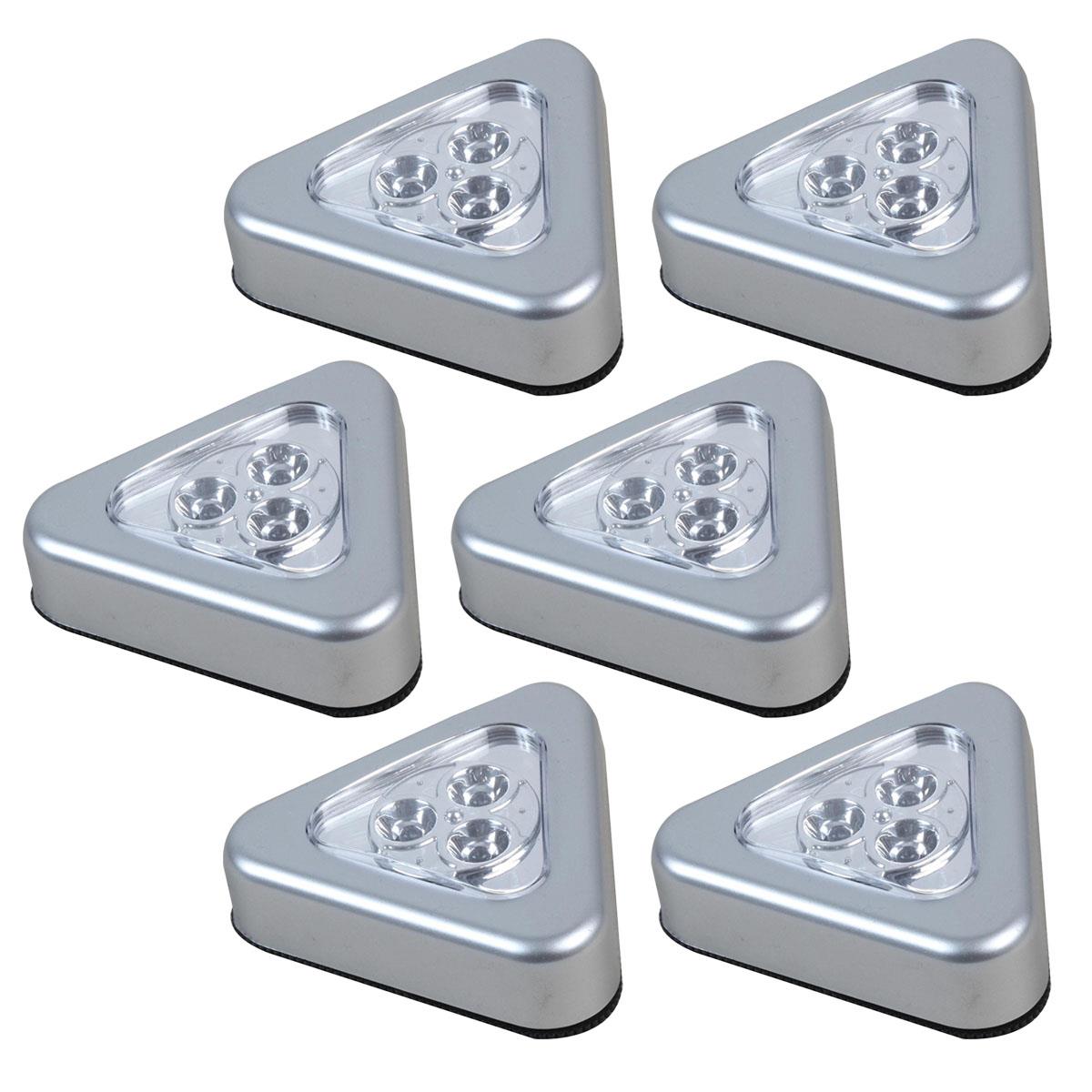 Stick On Push Click LED Adhesive Light Battery Operated Cupboard Shed Triangle - Picture 4 of 6