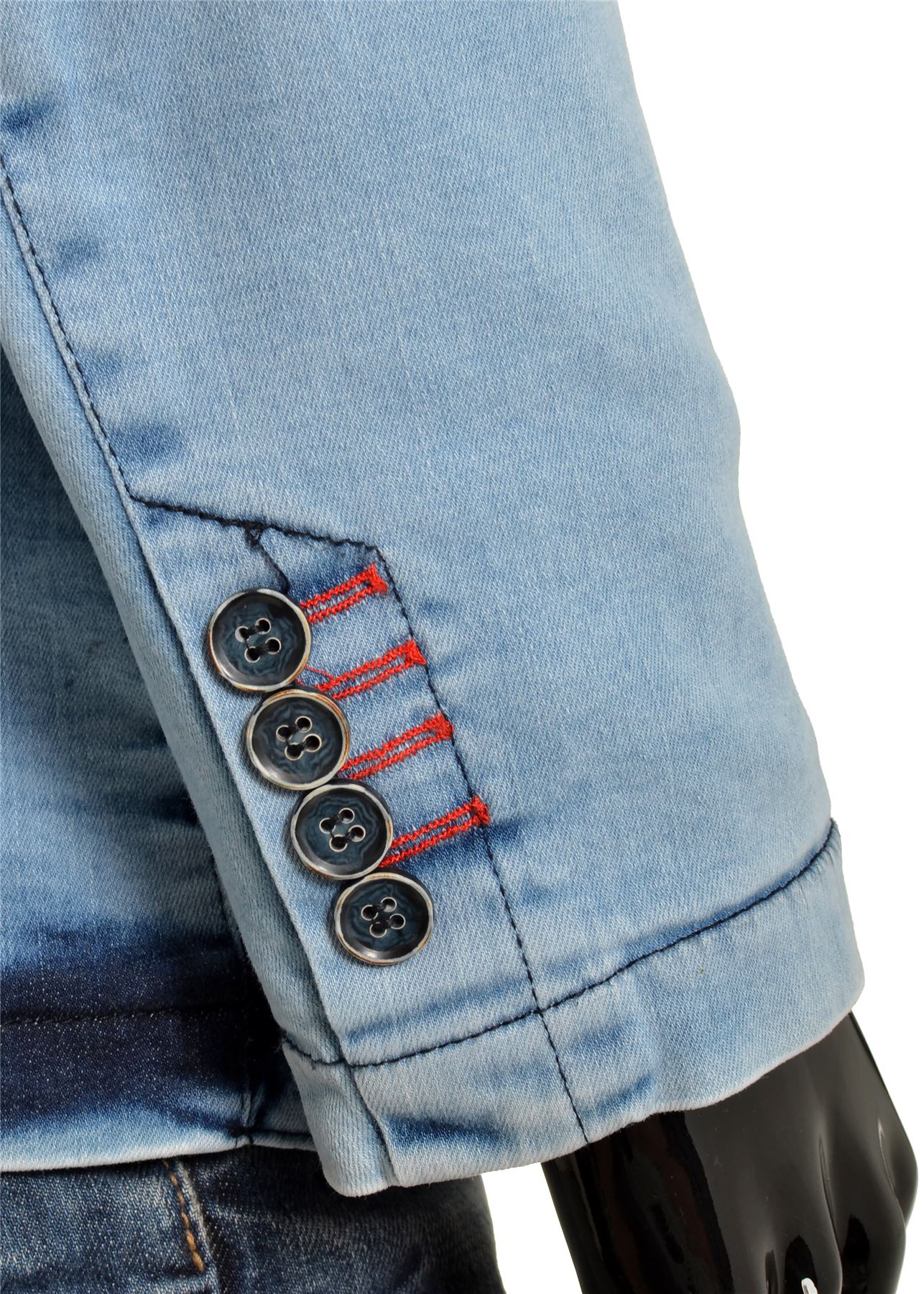 Men's Denim Blazer Casual Washed out look Slim Fit Soft Jacket Cotton