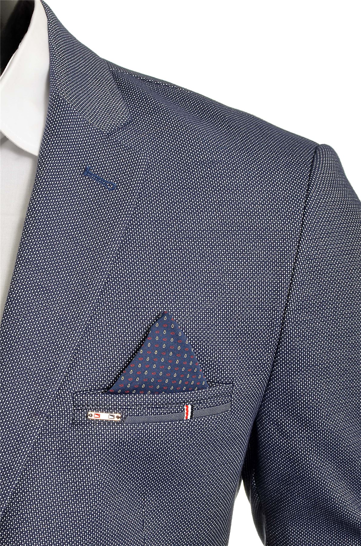 Men/'s Classic Design Blazer Jacket Blue Casual Contrast Finish Slim Soft Cotton