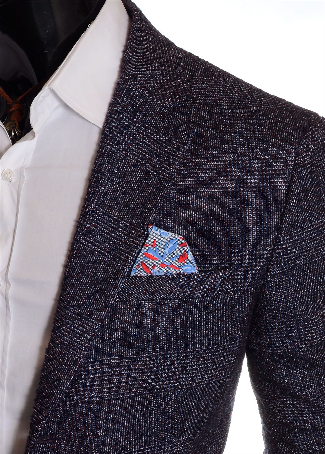 Men's Checkered Coat 3/4 Long Tweed Cashmere Wool Trendy Formal Winter Overcoat | eBay