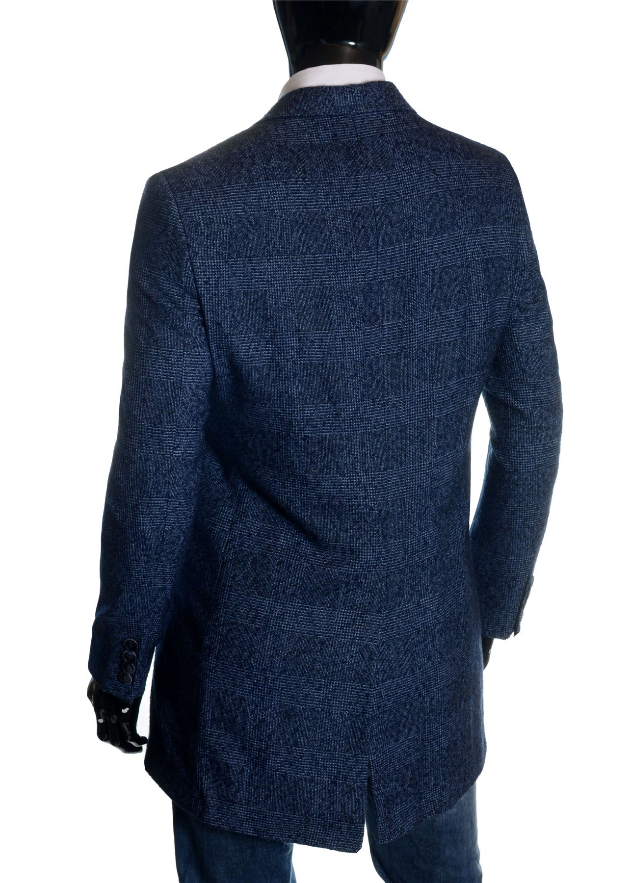 Men's Checkered Coat 3/4 Long Tweed Cashmere Wool Trendy Formal Winter Overcoat | eBay