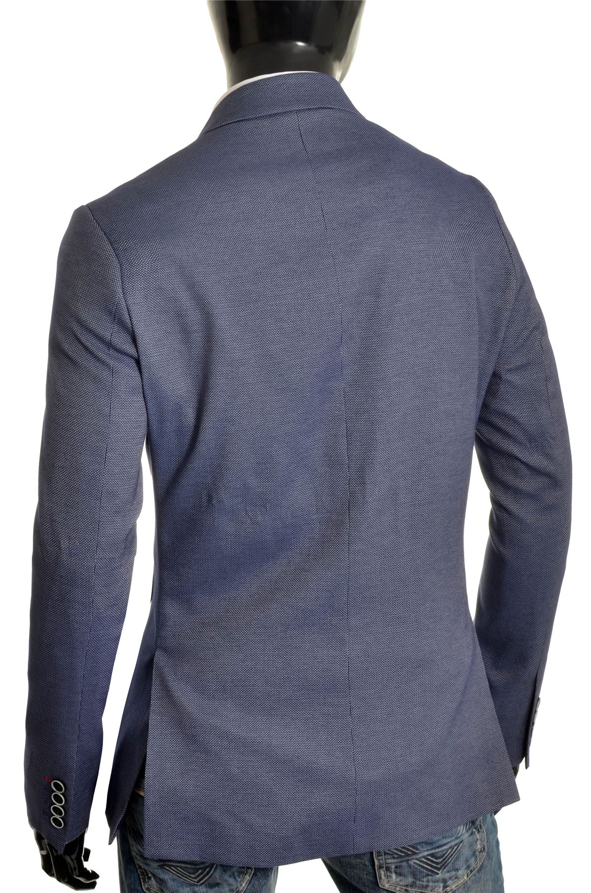 Men/'s Classic Design Blazer Jacket Blue Casual Contrast Finish Slim Soft Cotton