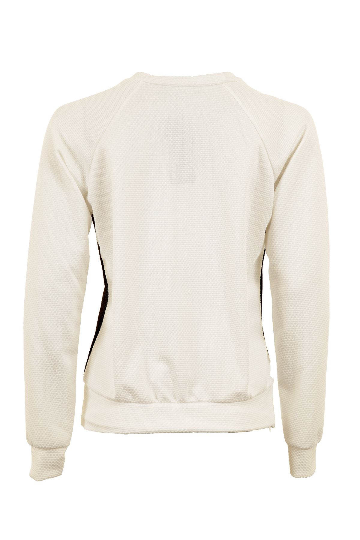 Women/'s White Black Scoop Neck Long Sleeve Panther Print Ladies Top Jumper