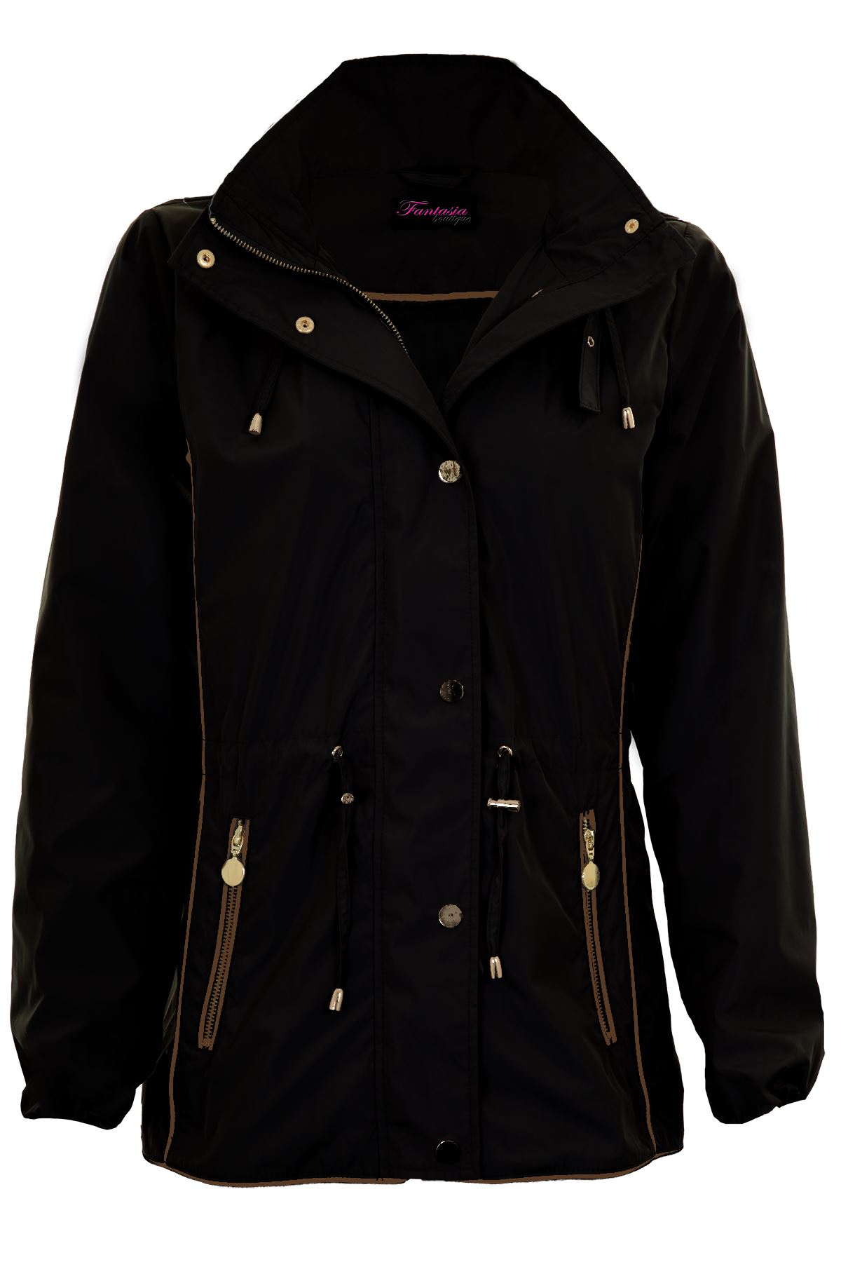 Ladies Hooded Long Sleeve Smart Waterproof Lightweight Rain Coat Jacket - Picture 6 of 14