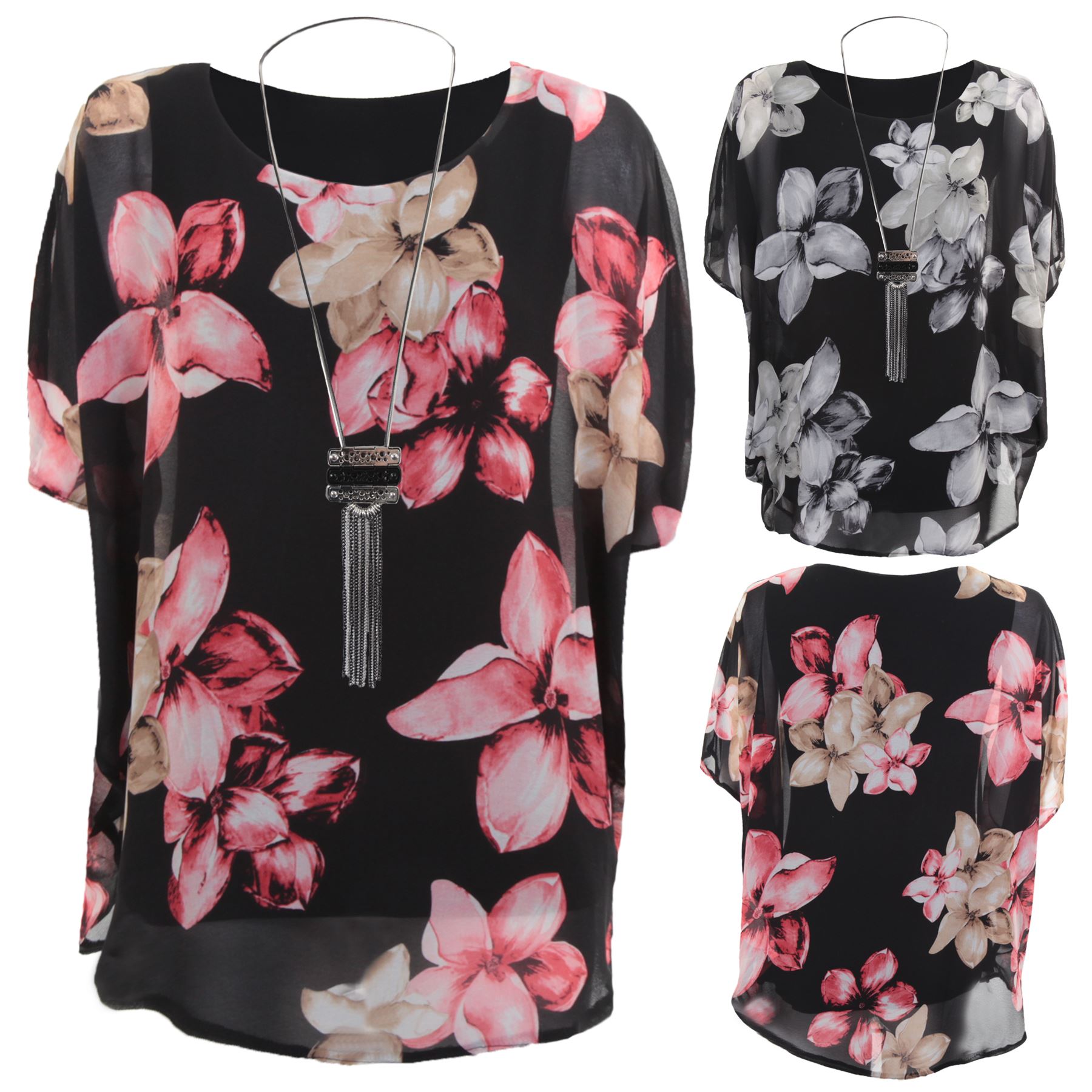 chiffon overlay tops uk