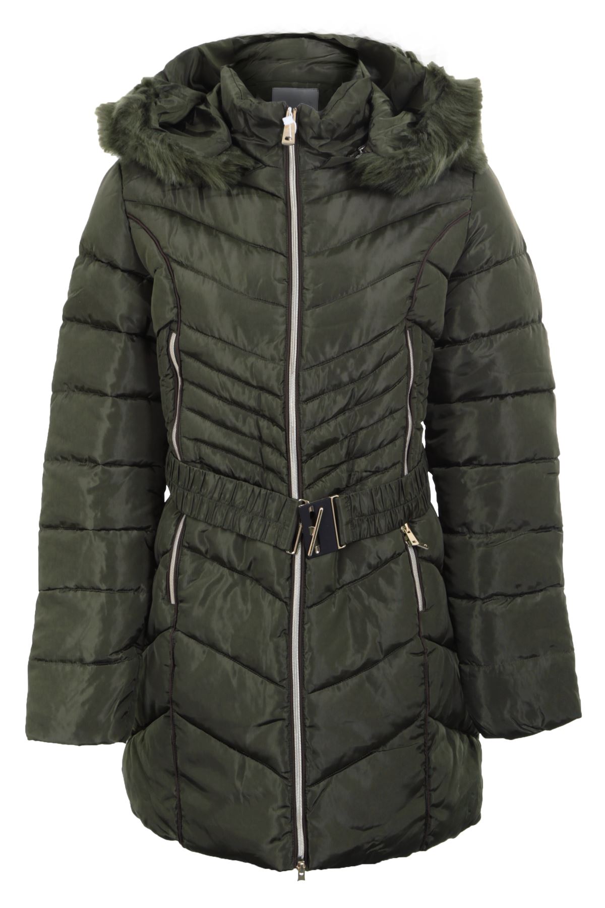 hooded padded double zip