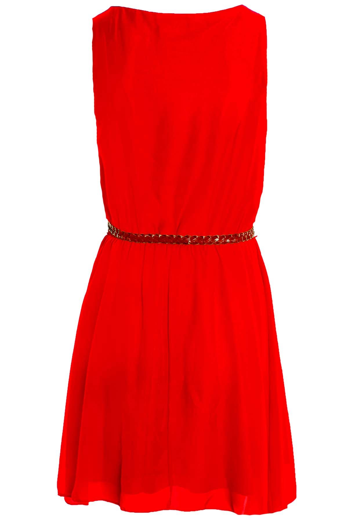 Women/'s Chiffon Belted Butterfly Floral Print Ladies Lined Mini Skater Dress