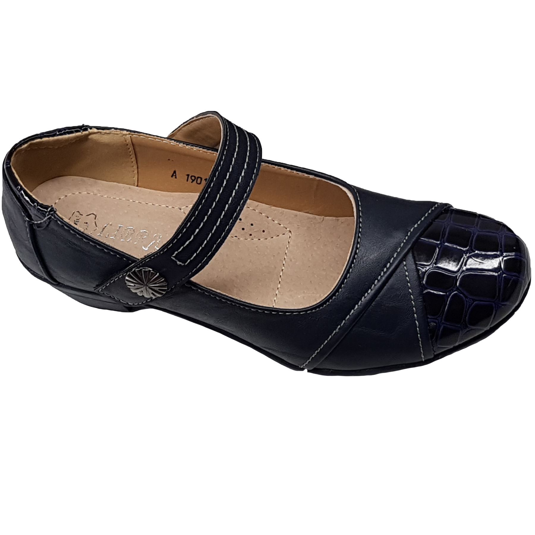 Ladies Faux Leather Patent Strap Padded Insole Comfy Small Block Court Heels | eBay