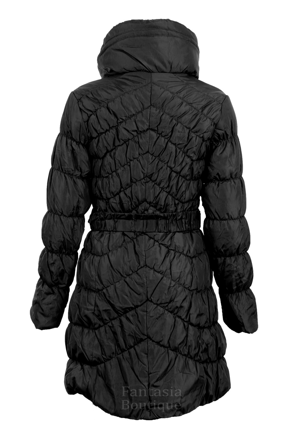 Ladies Long Sleeve Popper Zip Padded Quilted Bubble Women&#39;s Jacket Winter Coat | eBay