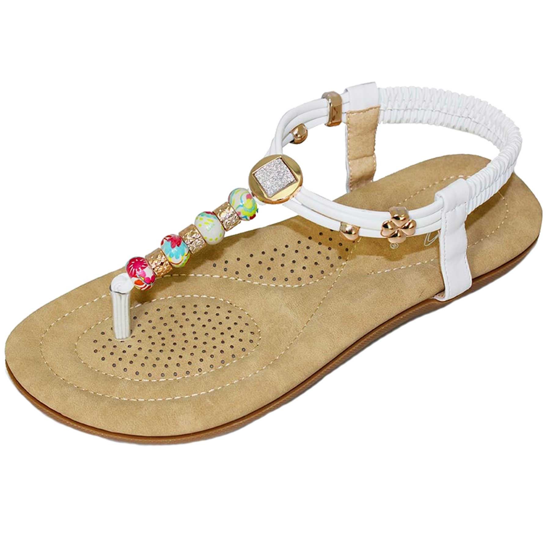 JLH708 Beech Ladies Beaded Vibrant Comfortable Thong Fashion Beach Sandals | eBay