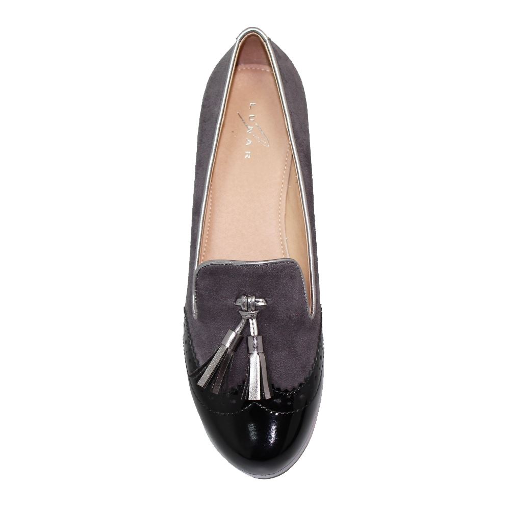 FLC136 Karina Patente Imitación Imitación Patente Gamuza Mocasín Estilo Slip On Cuña Zapatos Bombas 838b20 FLC136 Karina Patente Imitación Imitación Patente Gamuza Mocasín Estilo Slip On Cuña Zapatos Bombas 838b20