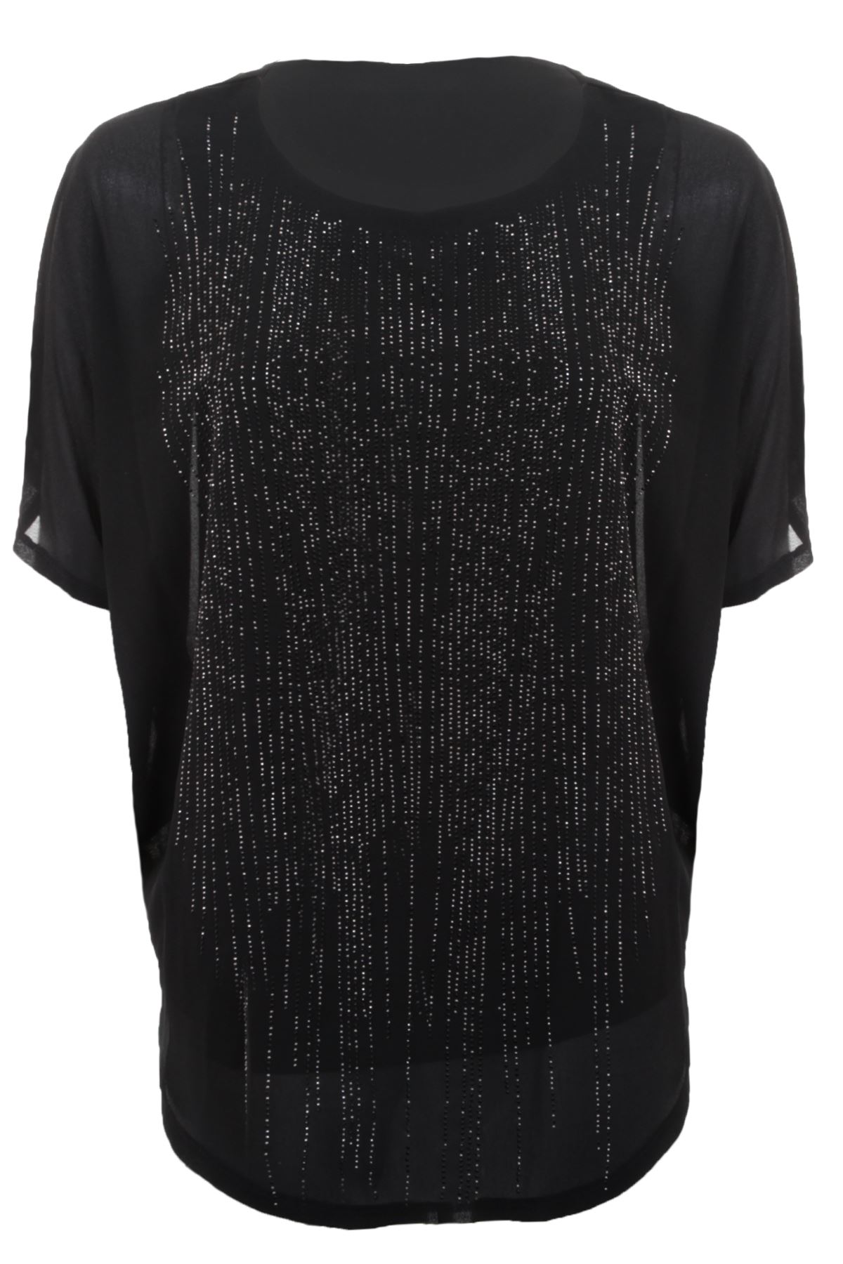 Womens Chiffon Lined Batwing Sleeve diamante Rhinestone Plus Size Top Blouse Womens Chiffon Lined Batwing Sleeve diamante Rhinestone Plus Size Top Blouse
