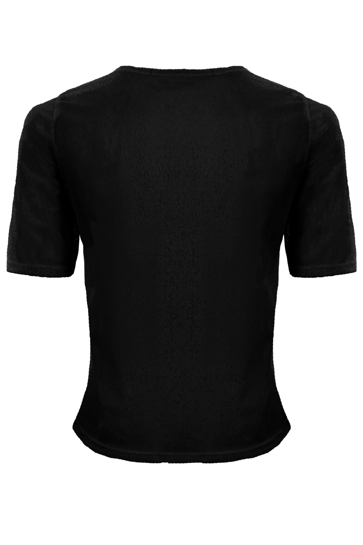 Ladies Short Sleeve See Through Mesh Floral Rose Embroidery Print TShirt Top eBay