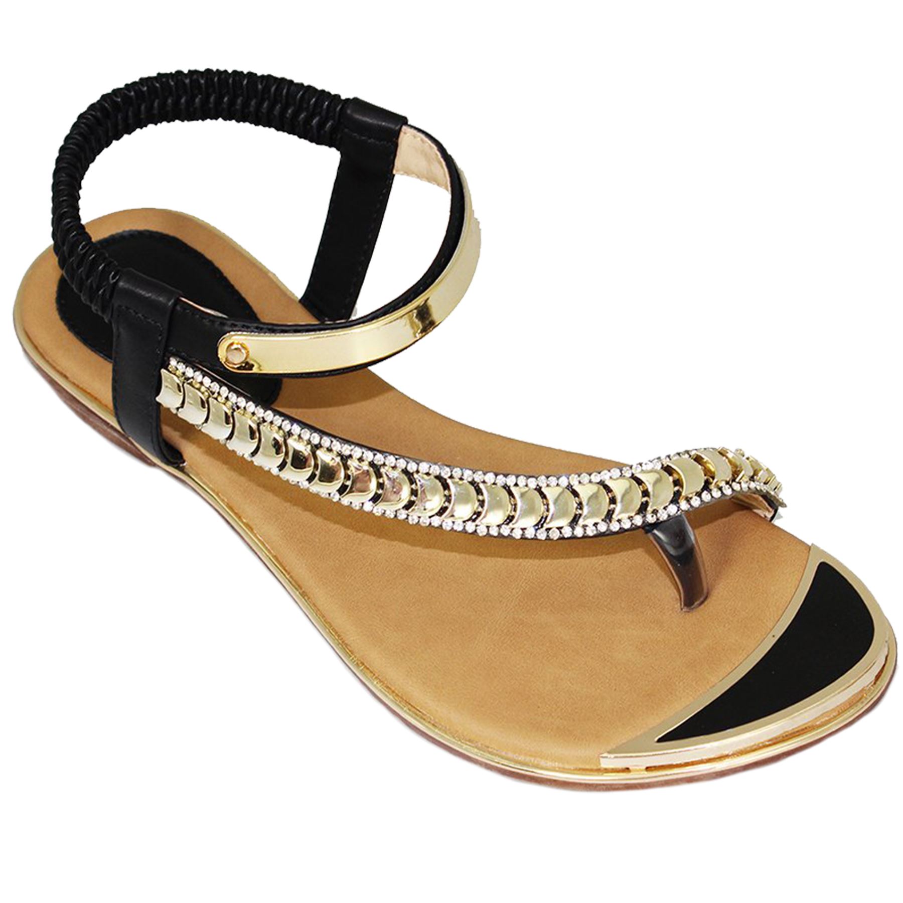 JLH753 Asia Womens Stretchy Asymmetric Strap Diamante Fashion Thong Sandal | eBay