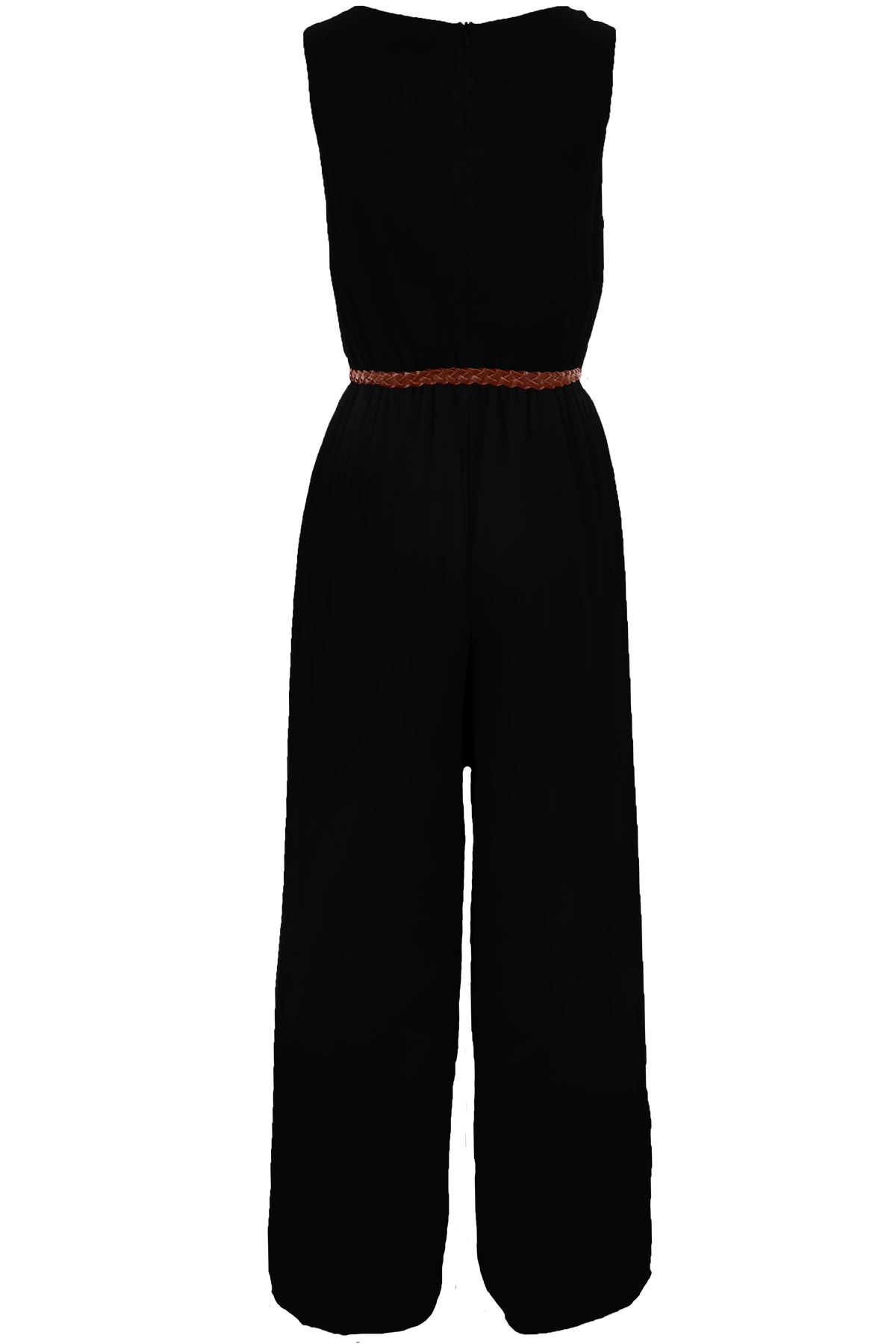 Ladies Sleeveless Belted Chiffon Pleated Lined Casual Party Women's