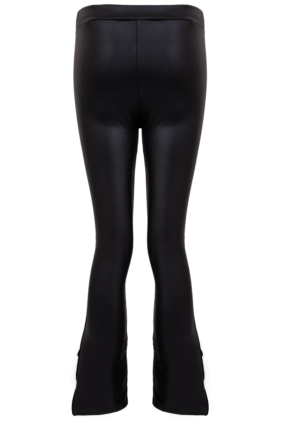 LADIES WET LOOK PVC Shiny Eyelet Stretch Lace Up Elasticated Leggings £