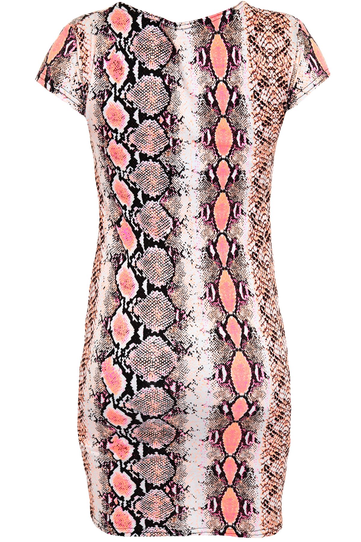 Childrens Cap Sleeve Neon Snake Leopard Floral Aztec Fitted Bodycon Party Dress