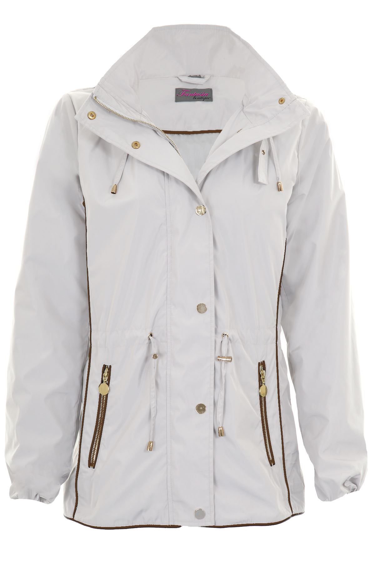 Ladies Hooded Long Sleeve Smart Waterproof Lightweight Rain Coat Jacket - Picture 12 of 14