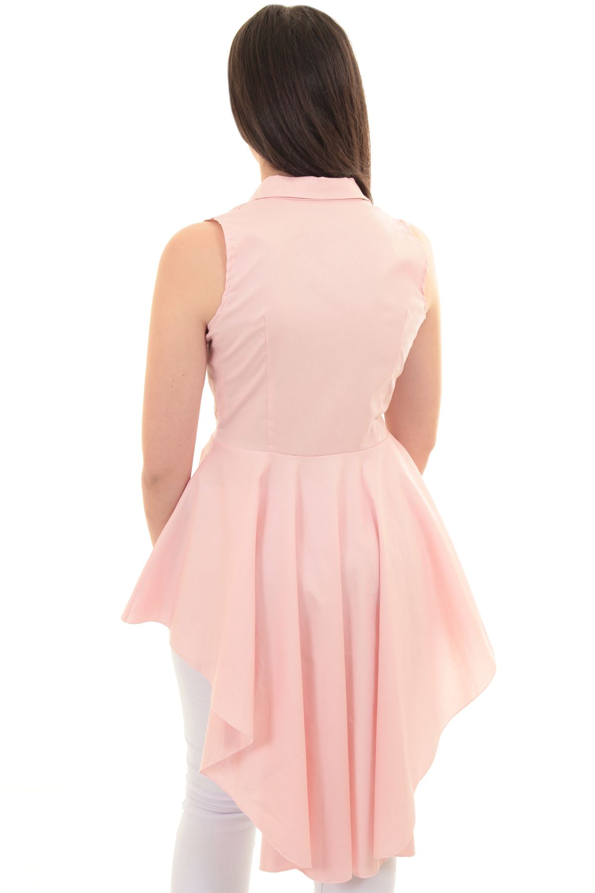 button design plain sleeveless shirt