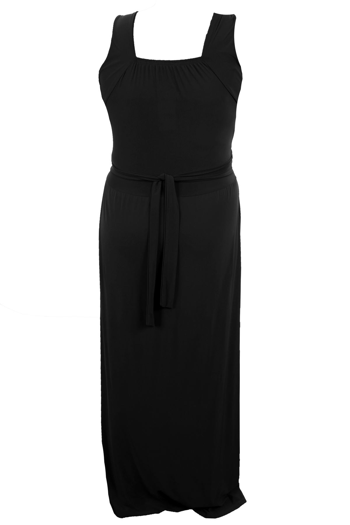 Ladies Buckle Waisted Plus Size Tie Back Evening Long Women's Maxi