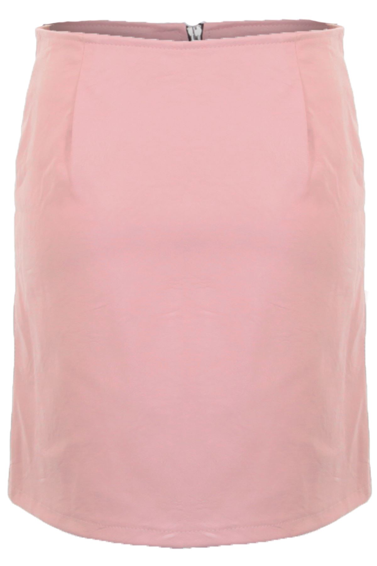 Da Donna Vita Alta cerchio in ecopelle con zip anteriore in poliuretano una linea Gonna Bodycon Mini