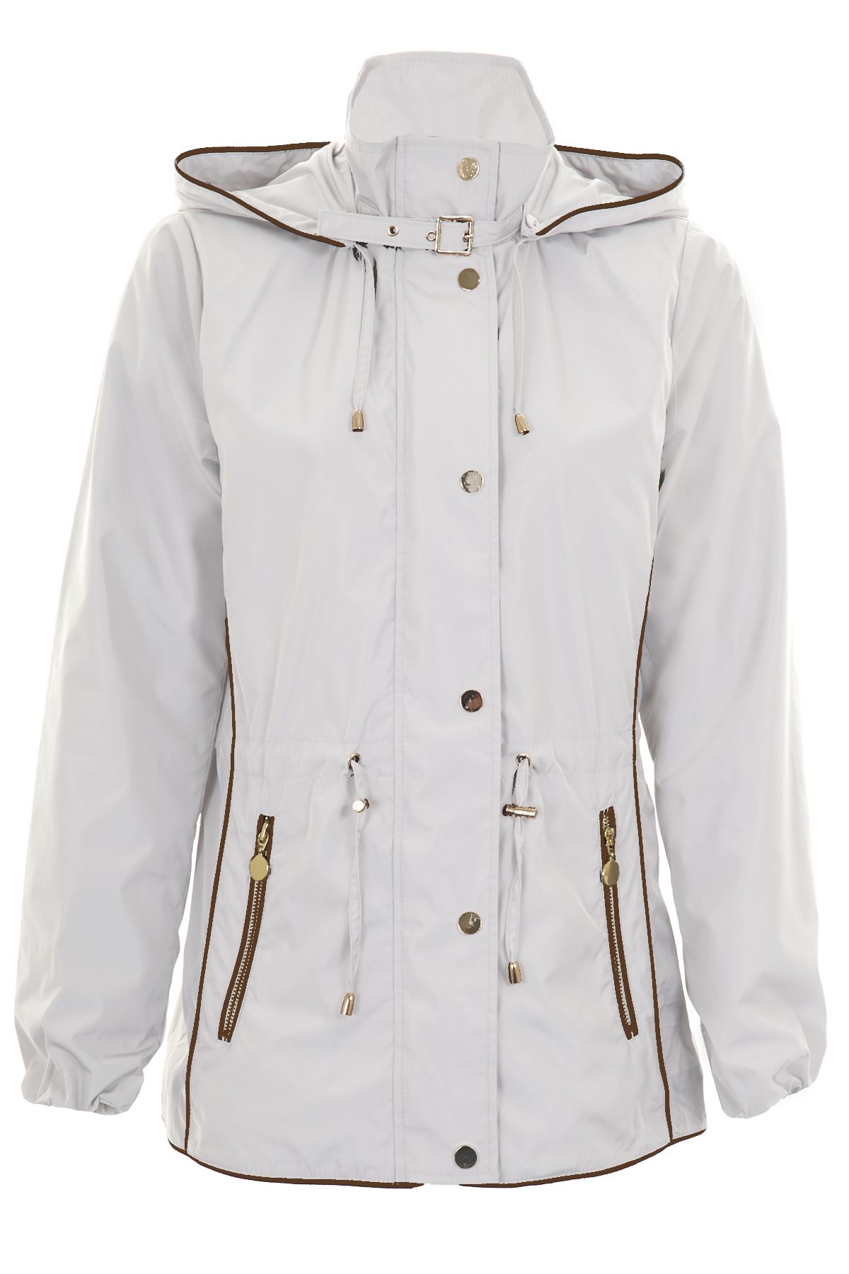 Ladies Hooded Long Sleeve Smart Waterproof Lightweight Rain Coat Jacket - Picture 14 of 14