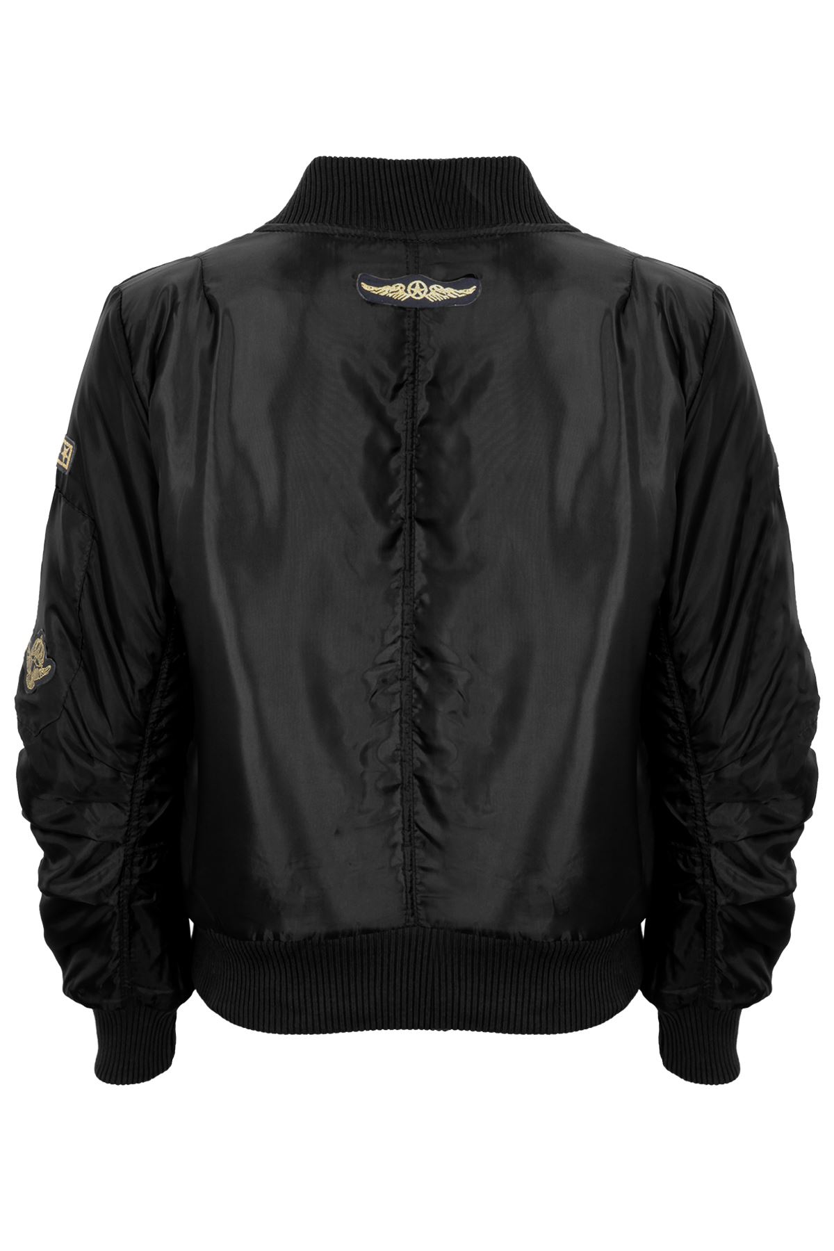 Children/'s Ma1 Badge Padded Lined Satin Biker Stylish Vintage Bomber Jacket