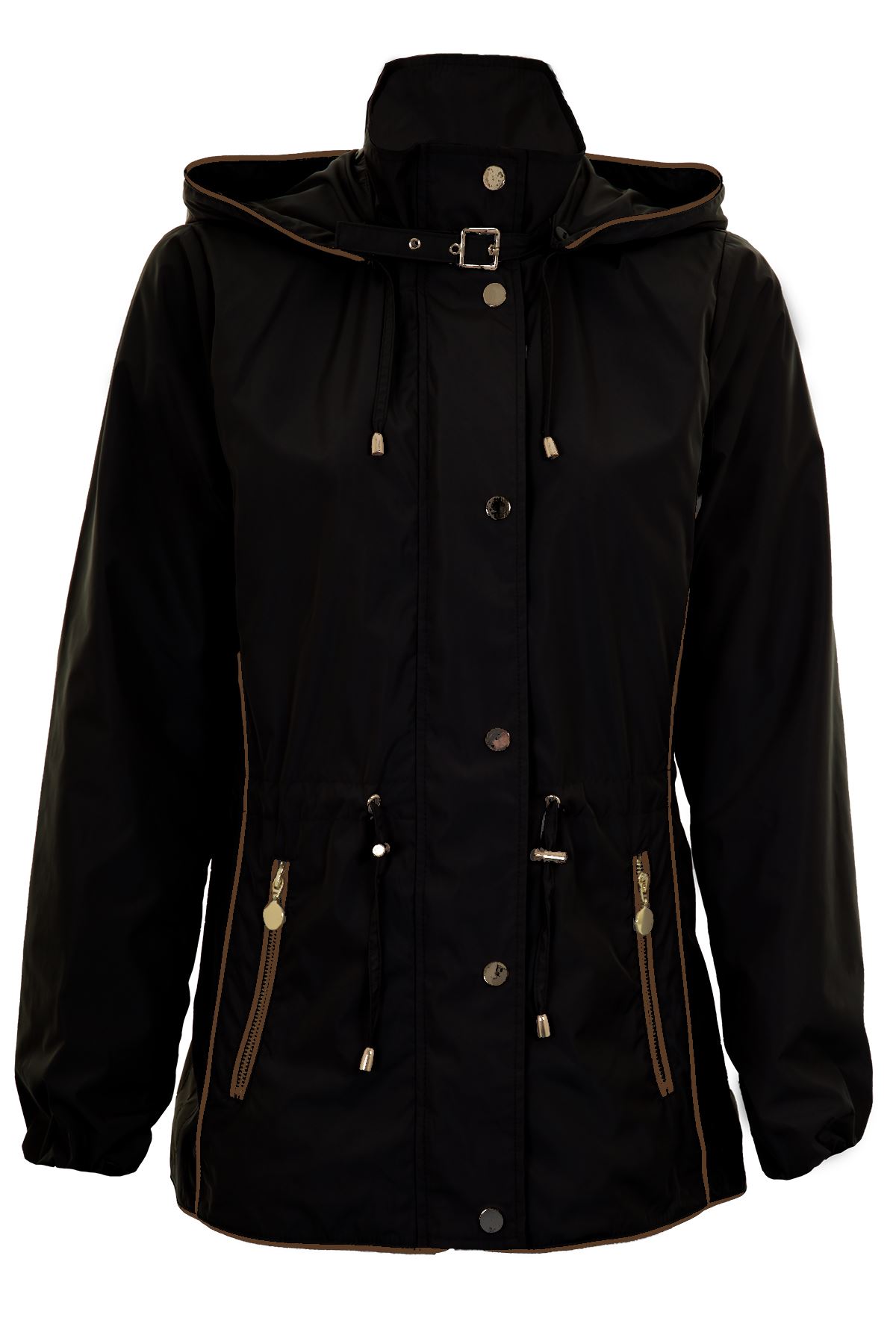 Ladies Hooded Long Sleeve Smart Waterproof Lightweight Rain Coat Jacket - Picture 7 of 14