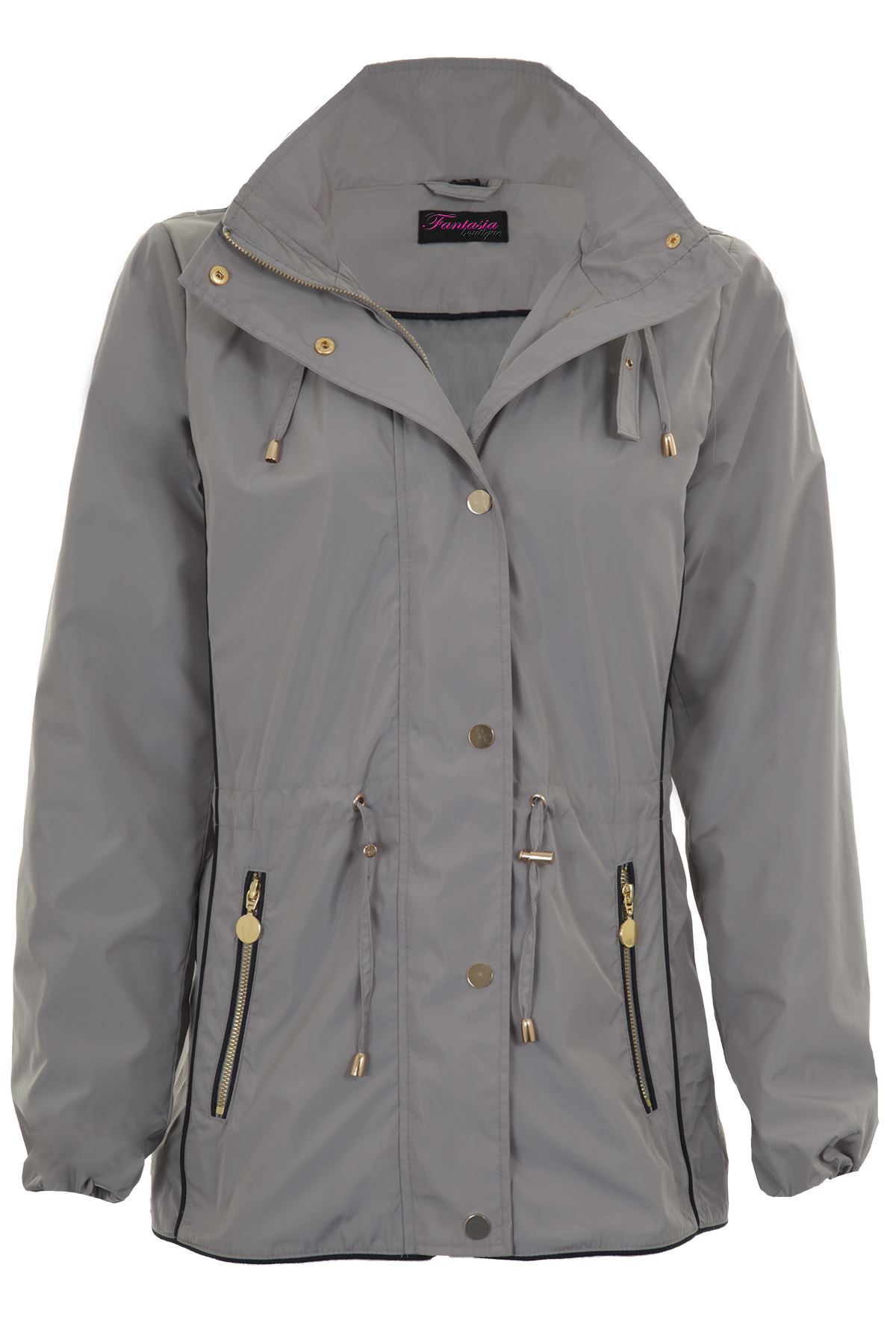Ladies Hooded Long Sleeve Smart Waterproof Lightweight Rain Coat Jacket - Picture 9 of 14