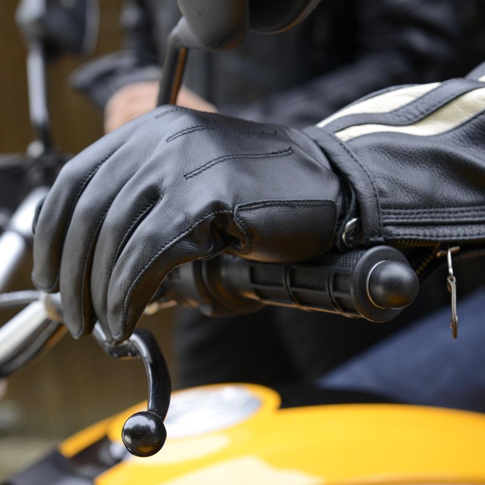 Oxford Holton Mens Short Leather Motorcycle Touring Gloves Cruiser Cafe