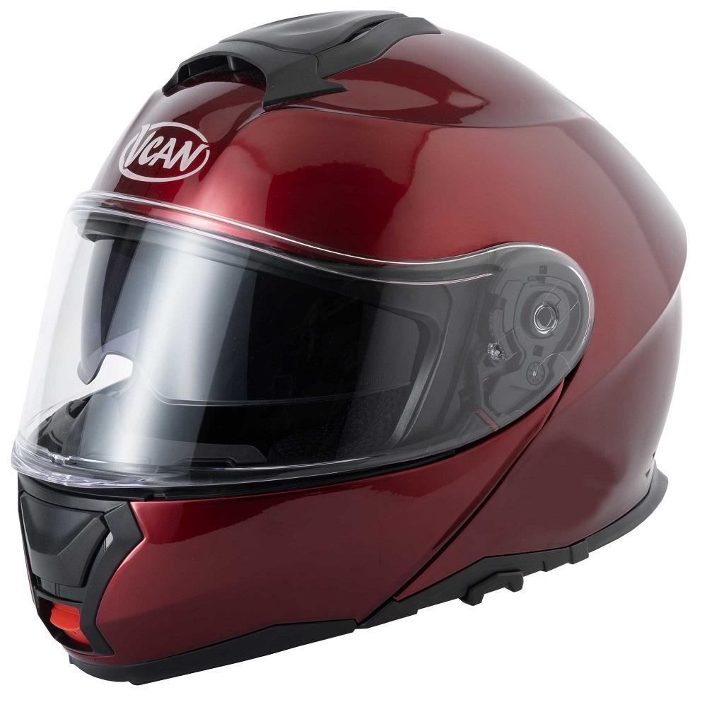 Vcan H272 Plain Flip Front Motorcycle Helmet Touring Modular Lid Black White - Picture 24 of 24