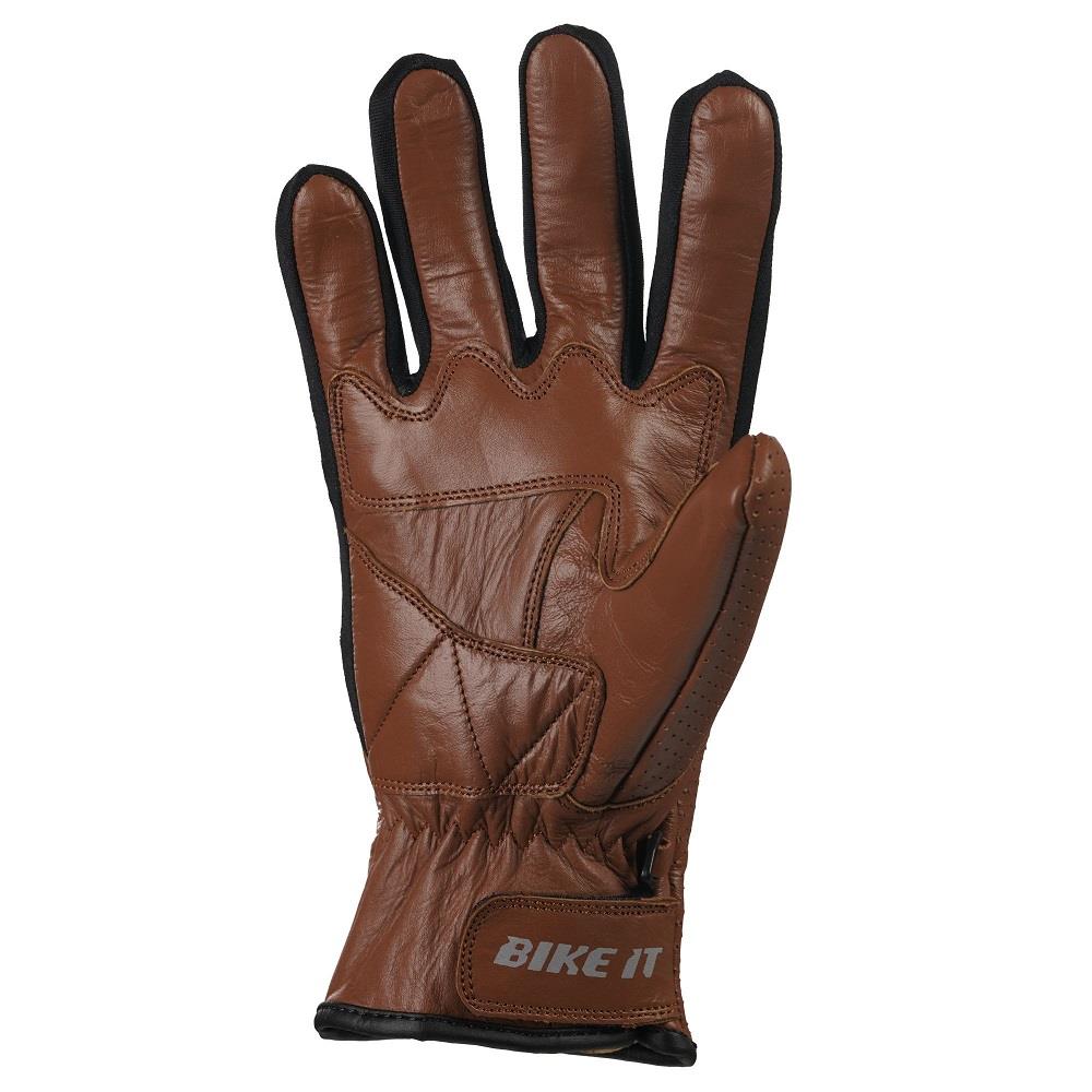 Bike It Cruiser Air Leather Summer Motorcycle Gloves Perforated Bike Black Brown - Picture 12 of 12
