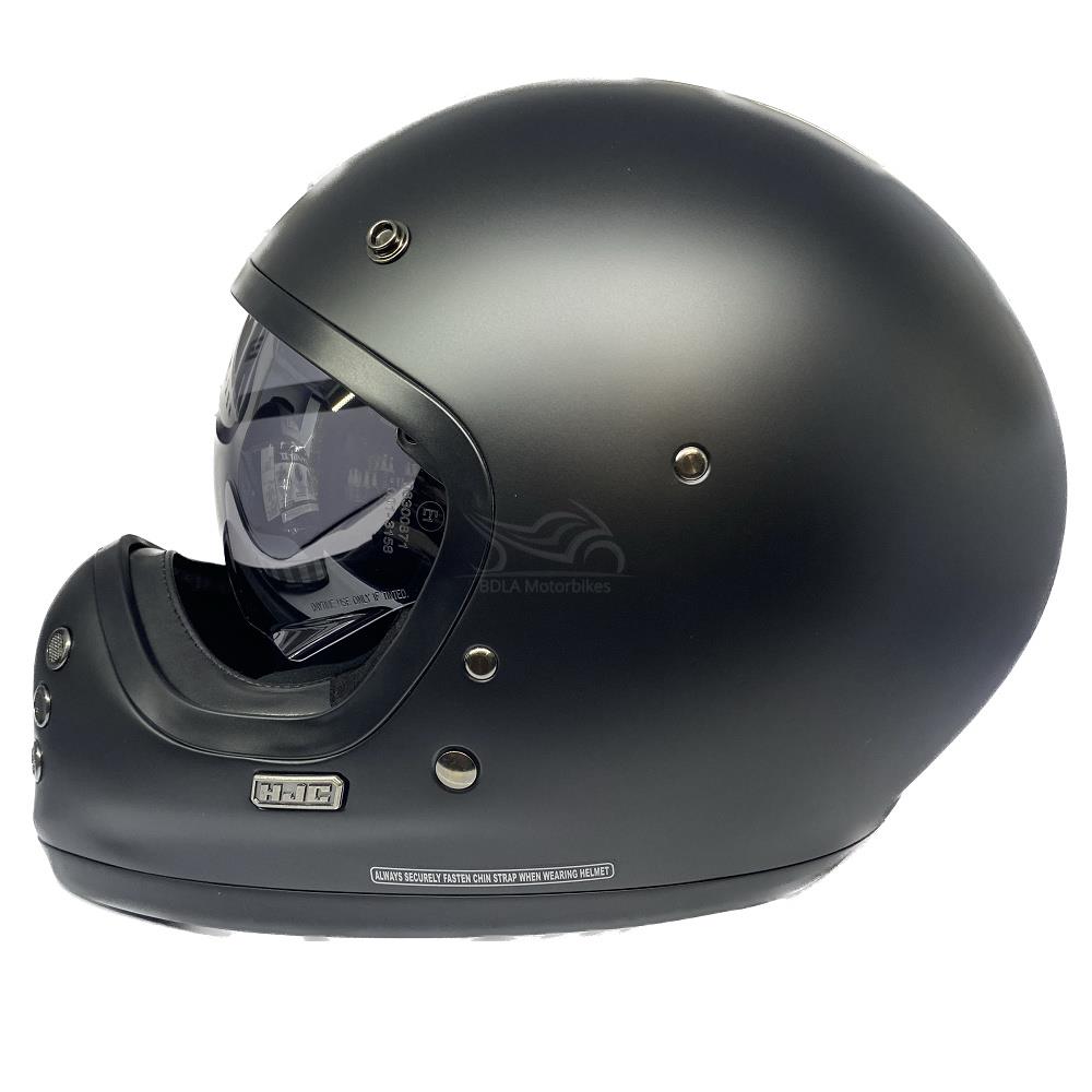 HJC V60 Vintage Motorcycle Helmet Classic Full Face Motorbike Lid Black White - Picture 7 of 18