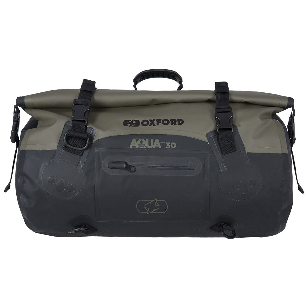 Oxford Aqua Motorcycle T30 Waterproof Luggage Roll Bag Khaki/Black