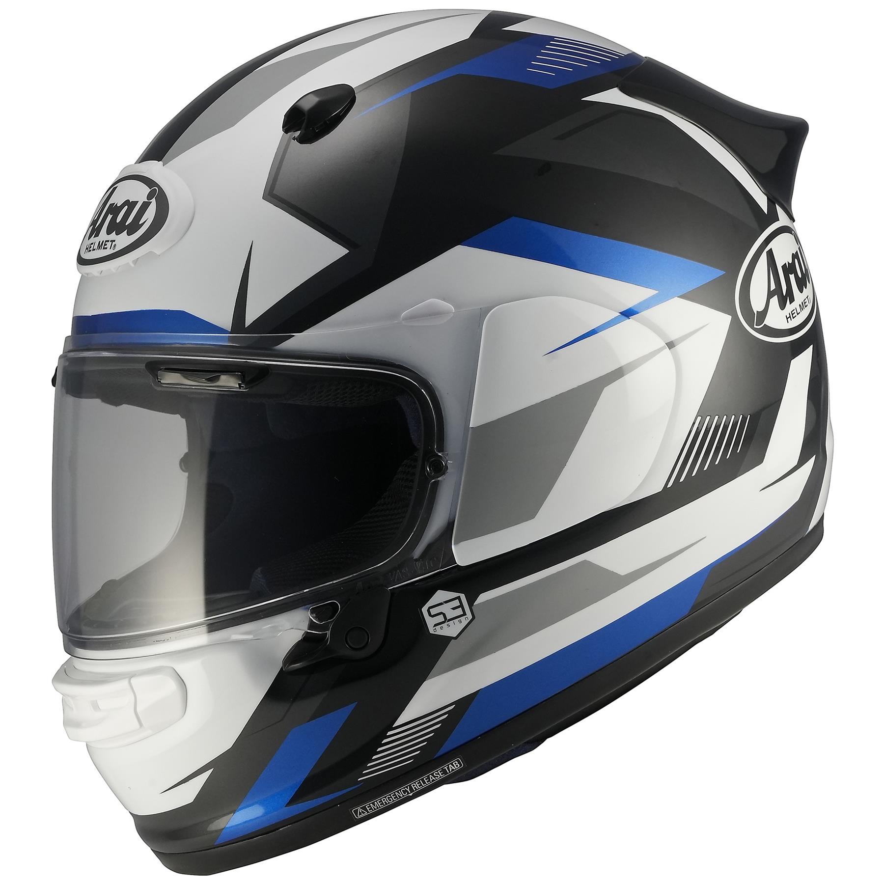 Arai Quantic Supra Full Face Motorcycle Helmet Motorbike Blue Red Yellow - Picture 5 of 8