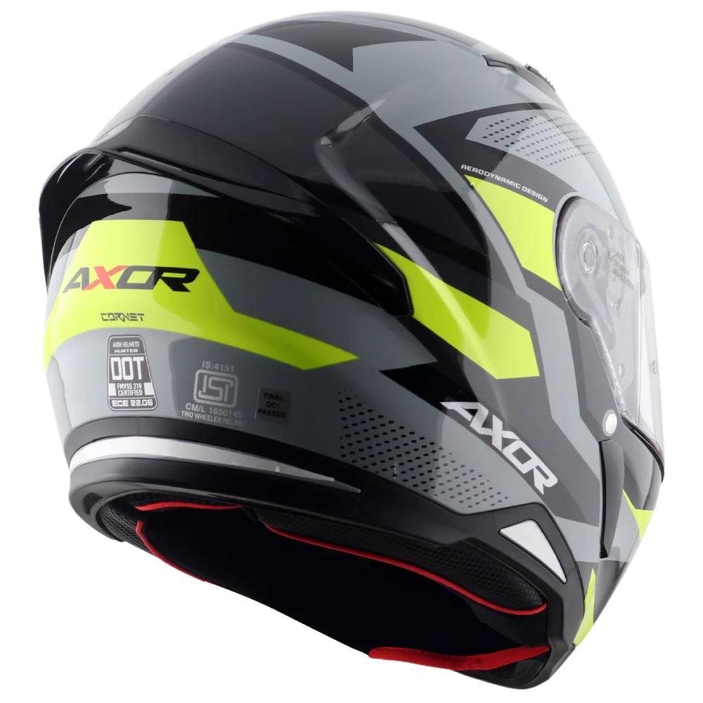 Axor Hunter Cornet Full Face Motorcycle Helmet Scooter Motorbike Free Dark Visor - Picture 18 of 22