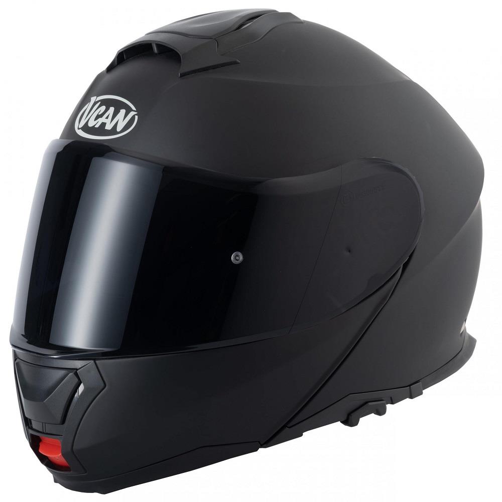Vcan H272 Plain Flip Front Motorcycle Helmet Touring Modular Lid Black White - Picture 16 of 24