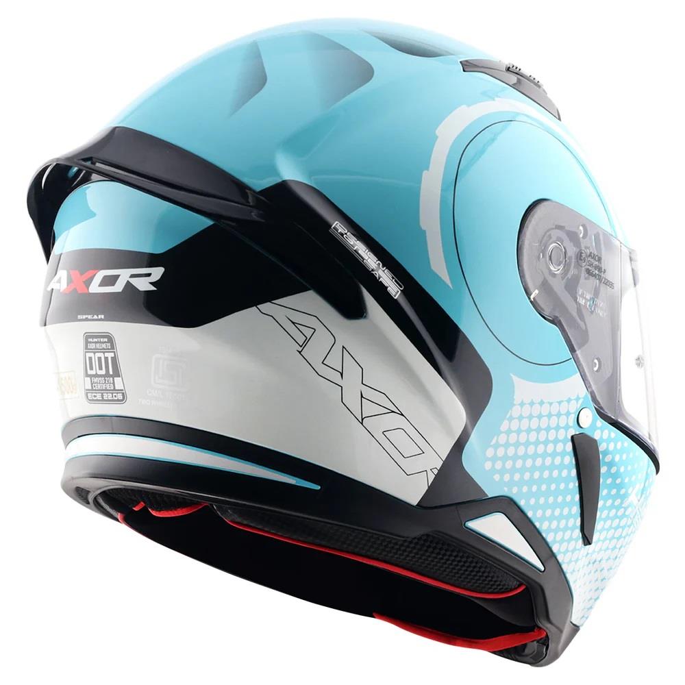 Axor Hunter Spear Full Face Motorcycle Helmet Scooter Motorbike Free Dark Visor - Picture 8 of 22