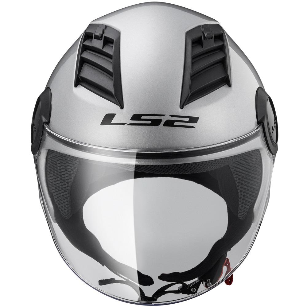 LS2 OF562 Open Face Motorbike Motorcycle Helmet Plain Airflow Long Visor Black