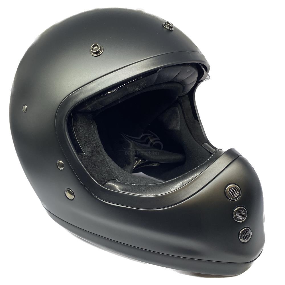 HJC V60 Vintage Motorcycle Helmet Classic Full Face Motorbike Lid Black White - Picture 8 of 18