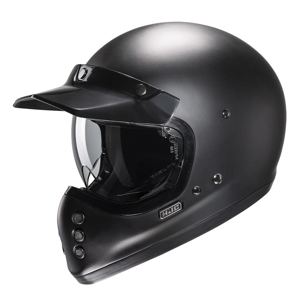 HJC V60 Vintage Motorcycle Helmet Classic Full Face Motorbike Lid Black White - Picture 4 of 18