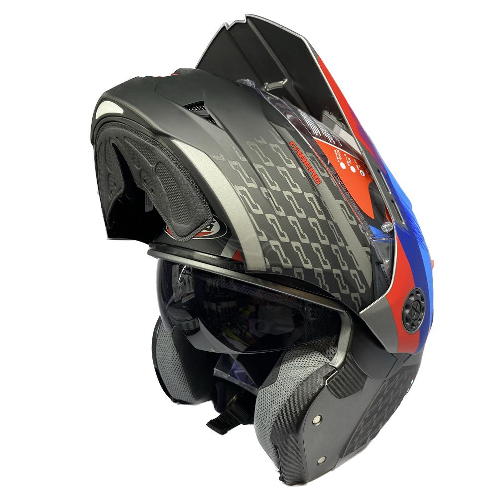 Caberg Tourmax X Sarabe Flip Adventure Motorcycle Helmet Dual Sport Blue Red - Picture 9 of 30