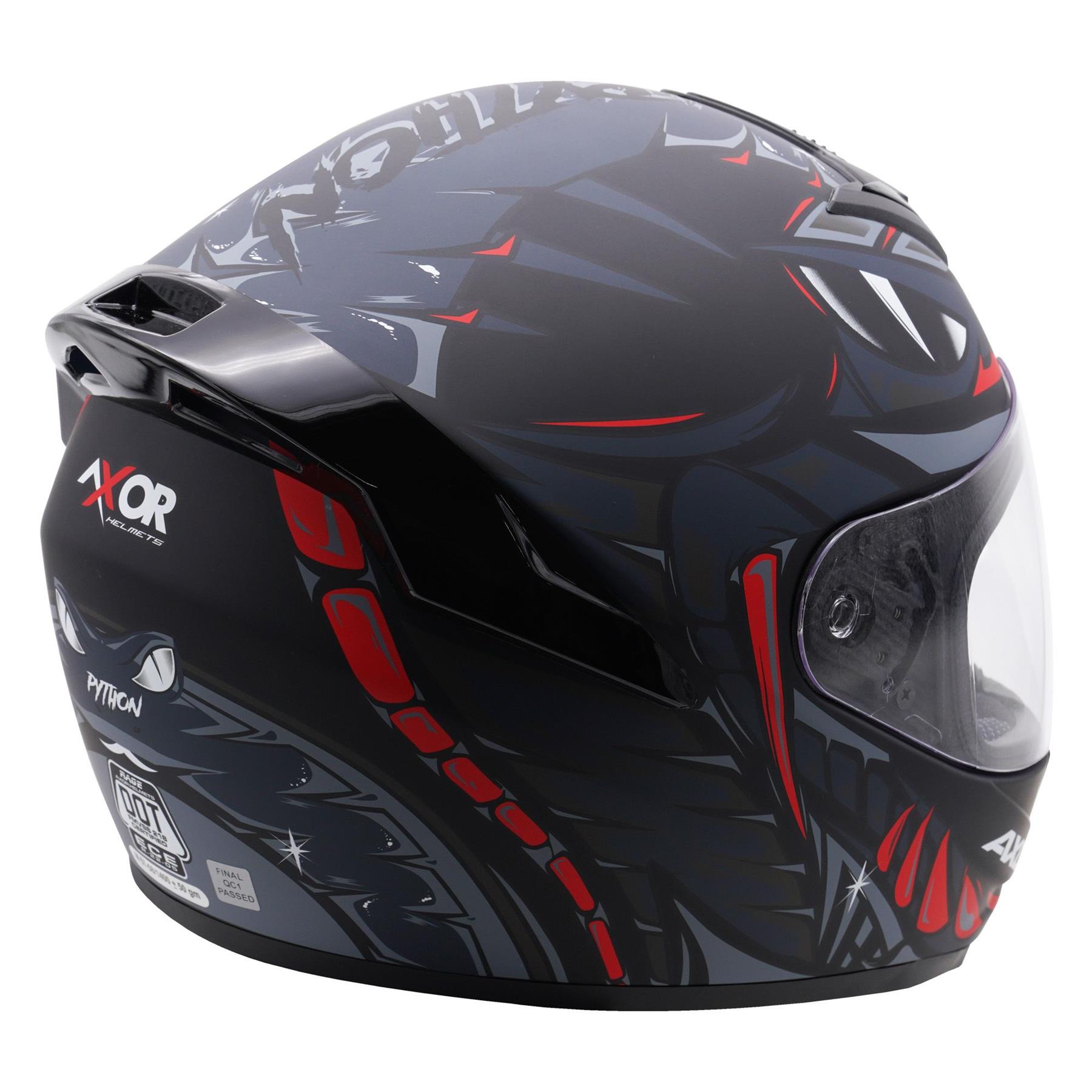 Axor Rage Python Full Face Motorcycle Helmet Scooter Moped Bike Crash Lid - Picture 9 of 26