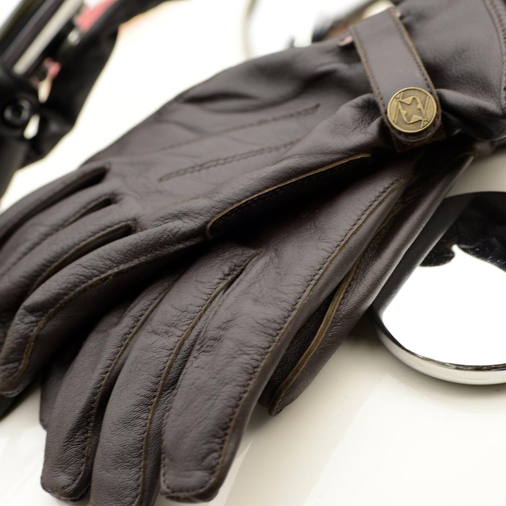 Oxford Holton Mens Short Leather Motorcycle Touring Gloves Cruiser Cafe