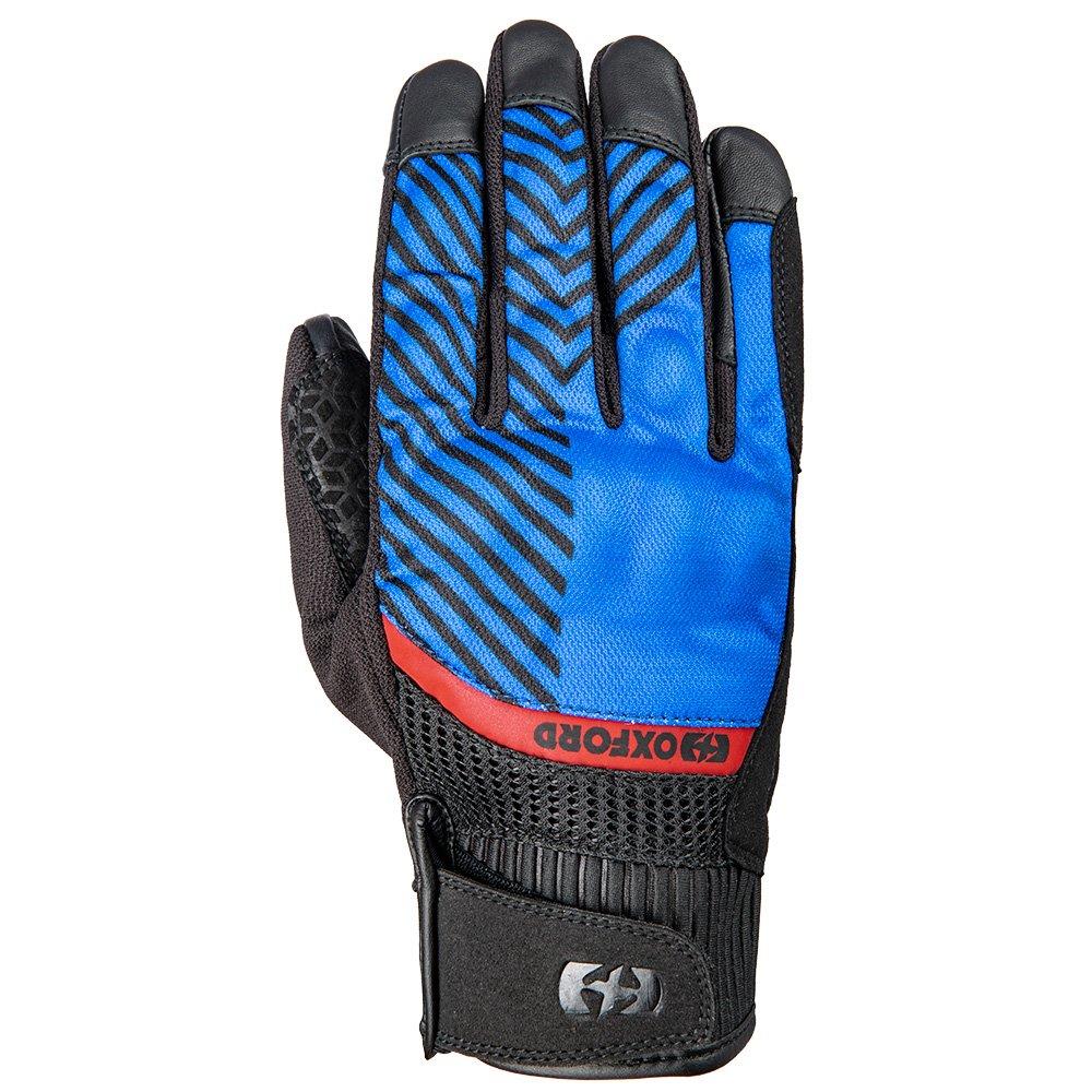 Oxford Byron Mens Motorcycle Short Gloves Summer Motorbike Vented Black Red Camo - Picture 4 of 22