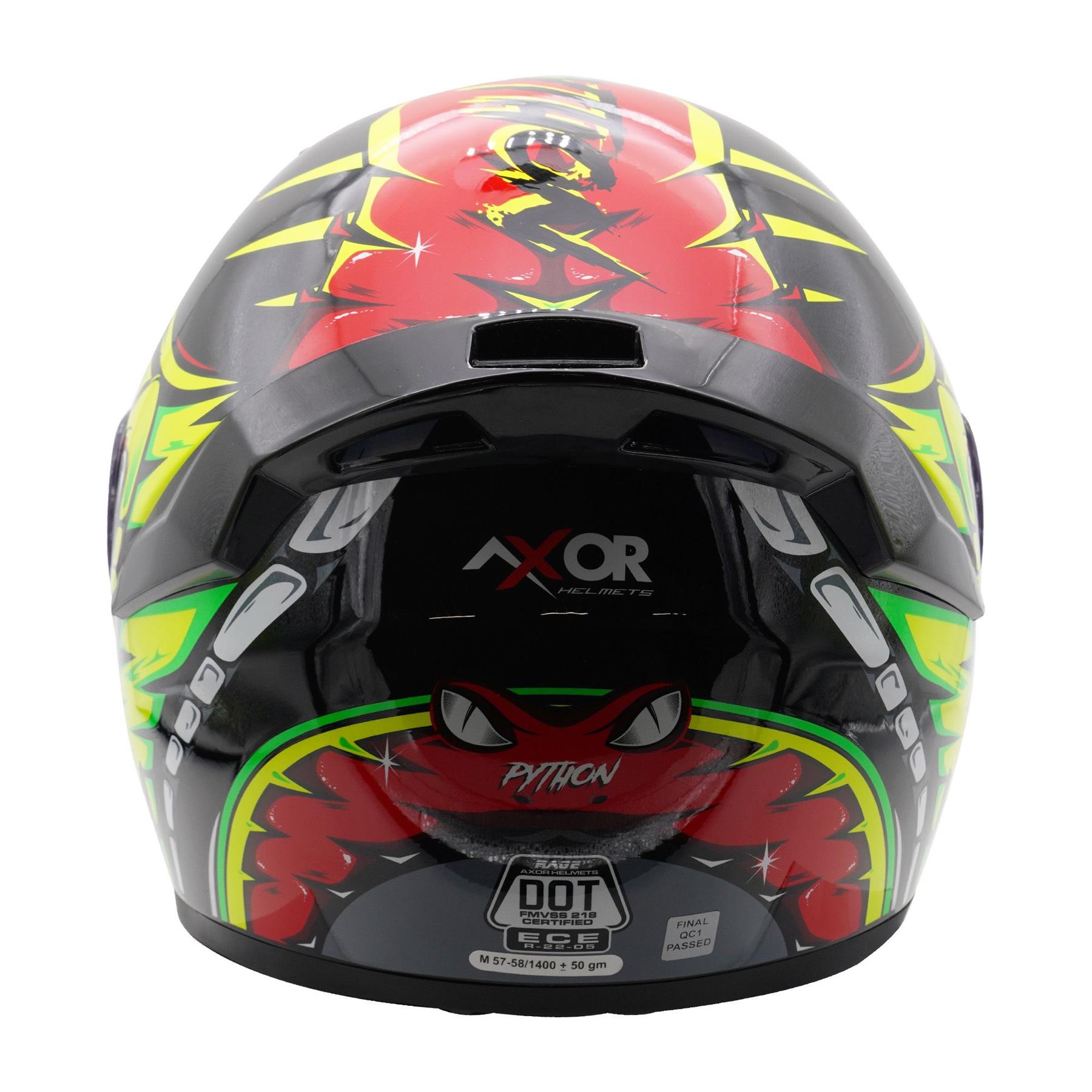 Axor Rage Python Full Face Motorcycle Helmet Scooter Moped Bike Crash Lid - Picture 26 of 26