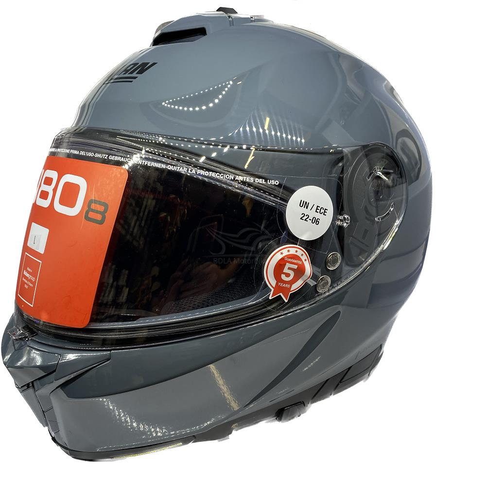 Nolan N80-8 Classic N-Com Motorcycle Helmet Motorbike Pinlock Plain Grey 3XL
