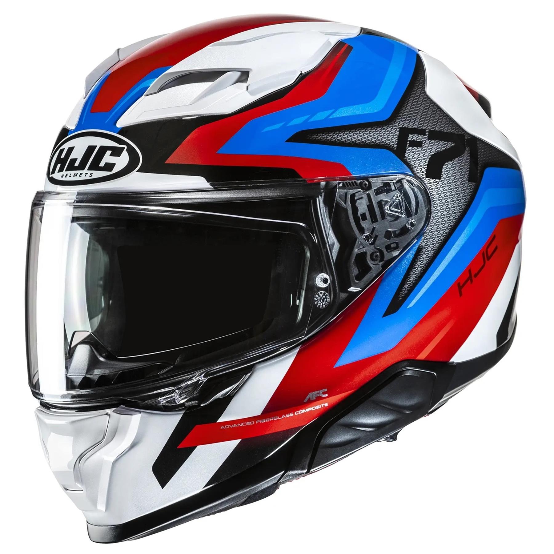 HJC F71 Carbon Fes White Blue Red