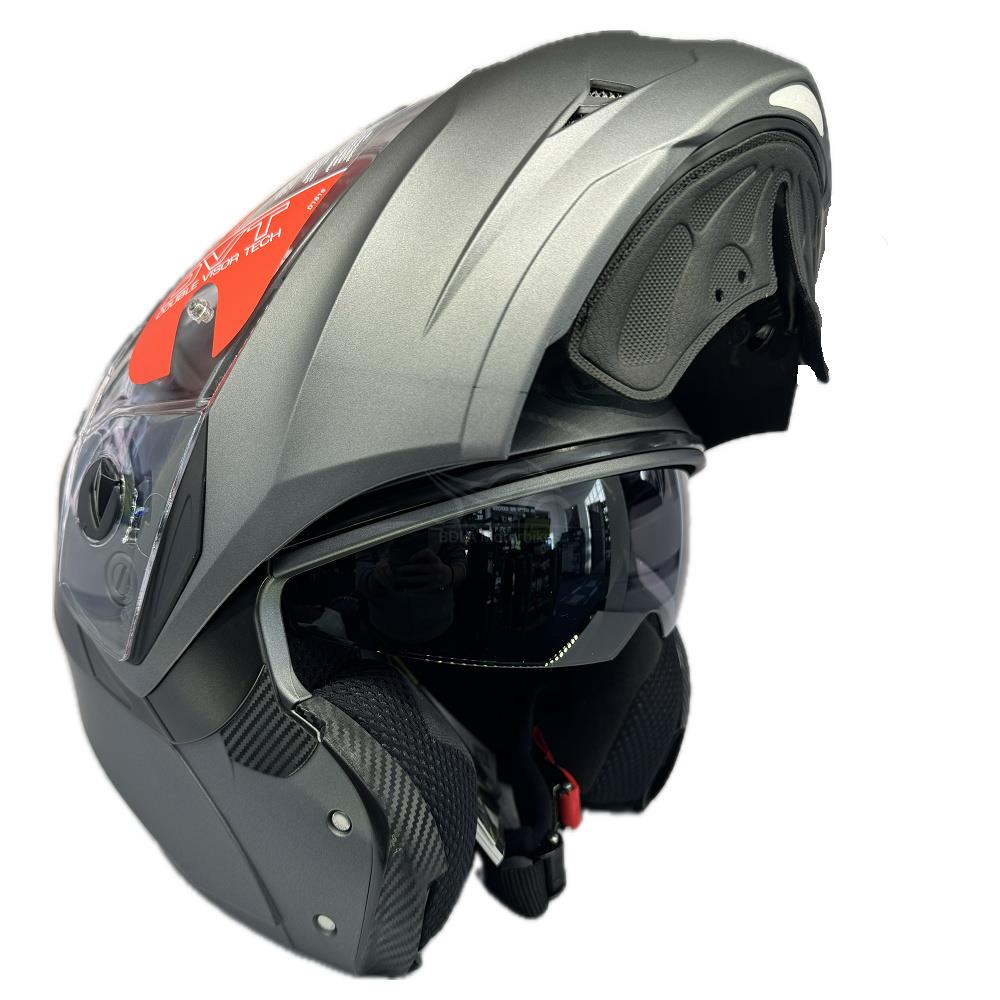 Casco de motocicleta plegable inteligente Caberg Duke X scooter modular liso negro brillante - Imagen 37 de 54